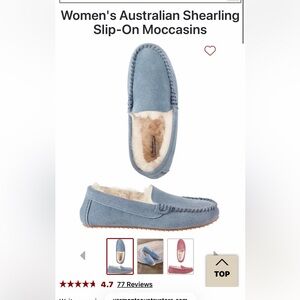 Blue Suede Moccasin Slippers